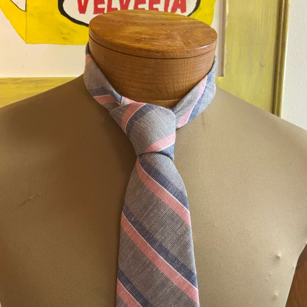 Claybrooke Men’s Tie Necktie 👔 Gray pink stripe